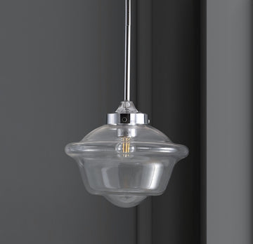 Kurtz School House Adjustable Drop Metal/Glass LED Pendant